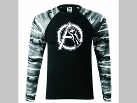 Anarchy päsť pánske tričko (nie mikina!!) s dlhými rukávmi vo farbe " metro " čiernobiely maskáč gramáž 160 g/m2 materiál 100%bavlna
